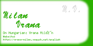 milan vrana business card